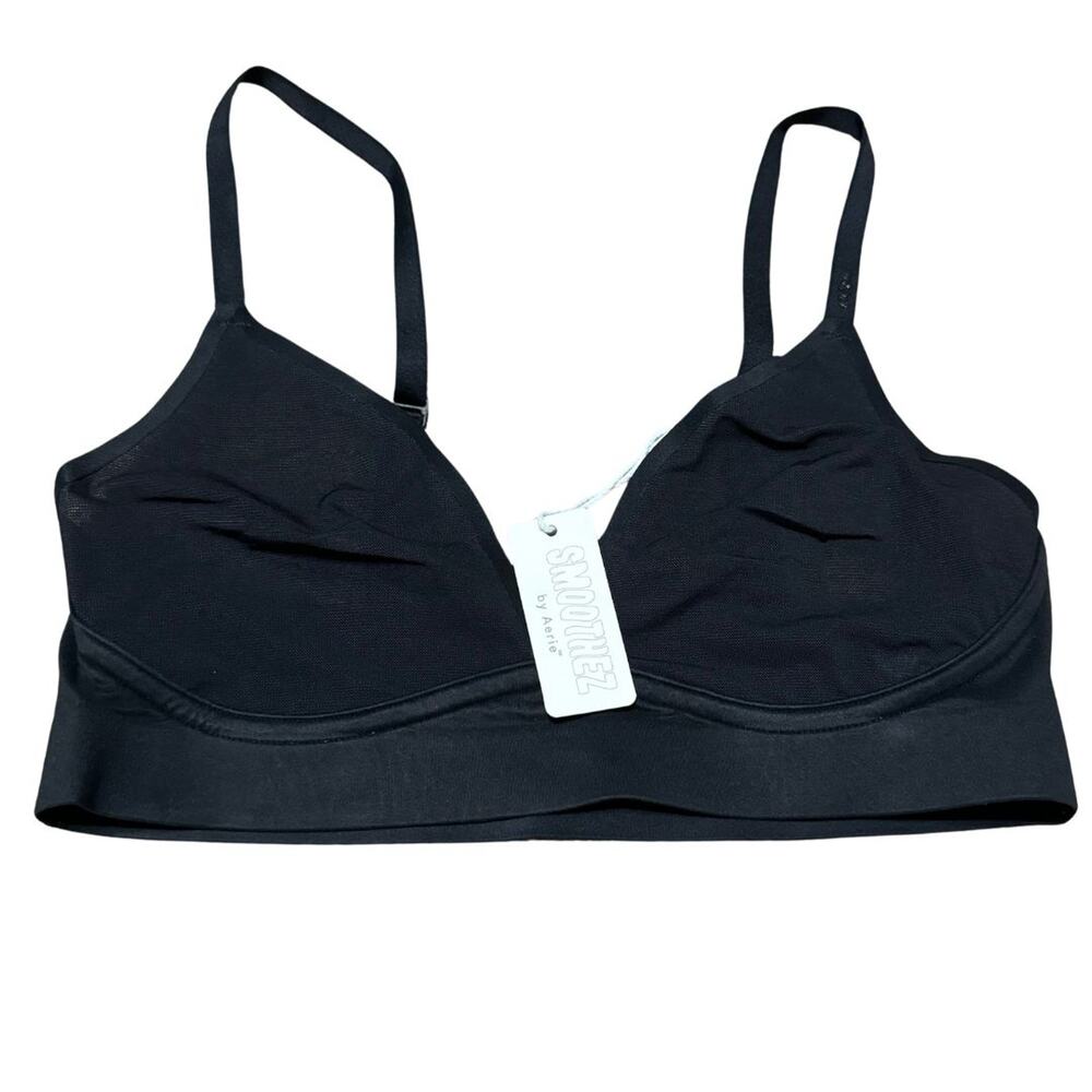 SMOOTHEZ BY AERIE Mesh Unlined Triangle Bra Adjustable Strap Bralette NWT S